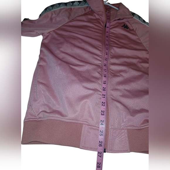 Kappa Pink Track Jacket W/ White Striped Logo On Sleeves Size Small - Picture 11 of 15
